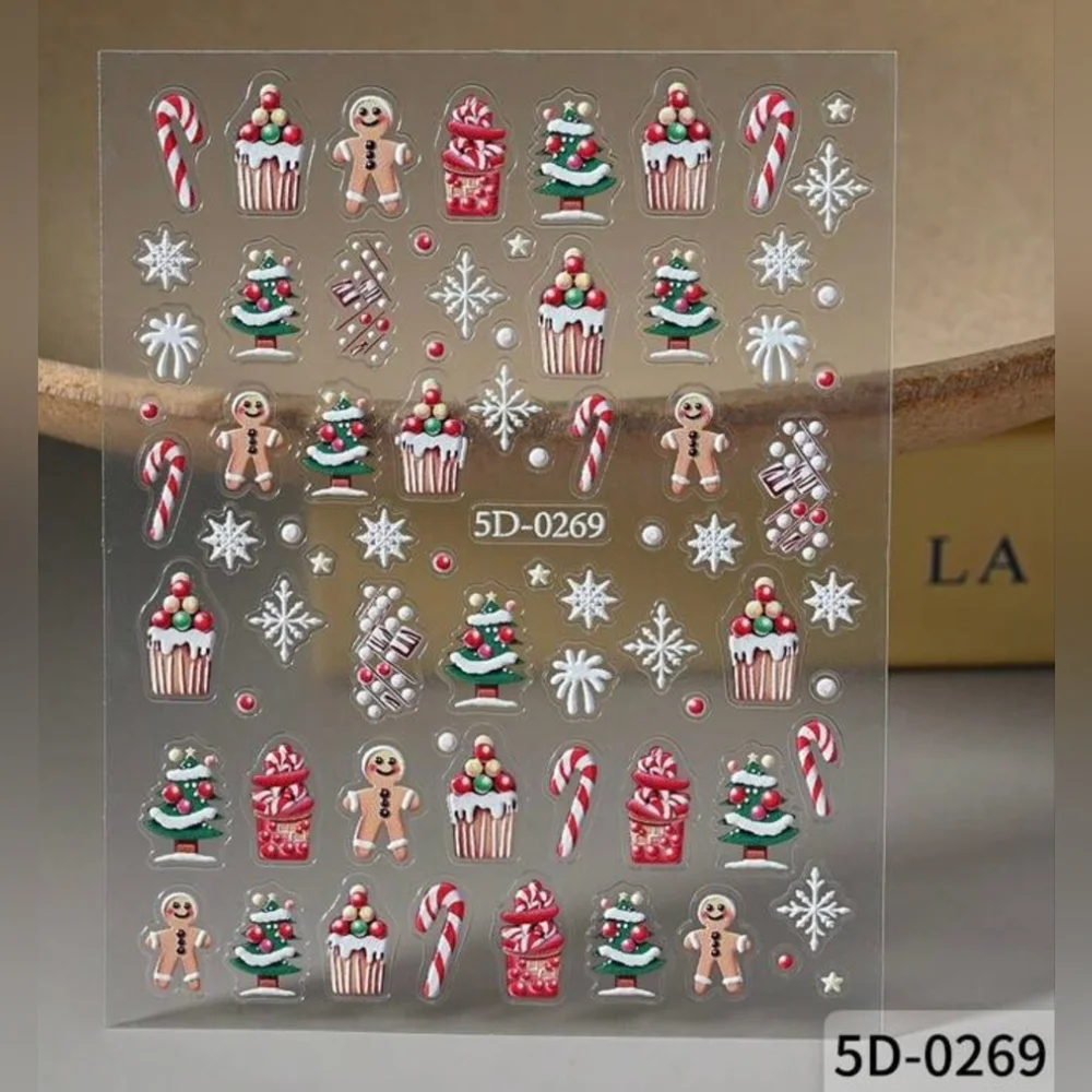 Christmas Nail Art Stickers 3 Sheets Buyer's Choice-NIP - Picture 10 of 14